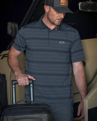 KUIU Performance Polo Stripe | Steel Blue Stripe