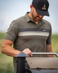KUIU Performance Polo Stripe | Steel Blue Chest Stripe