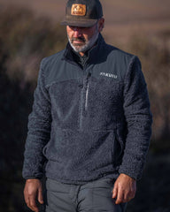 Sherpa Fleece Zip Pullover | Grizzly
