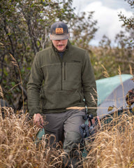 Sherpa Fleece Zip Pullover | Asphalt