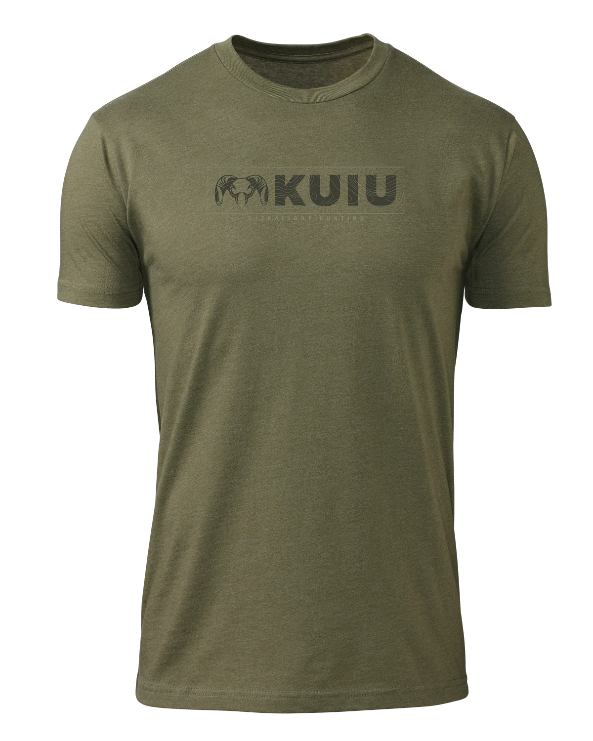 KUIU Topo Block Logo T-Shirt | Military Green