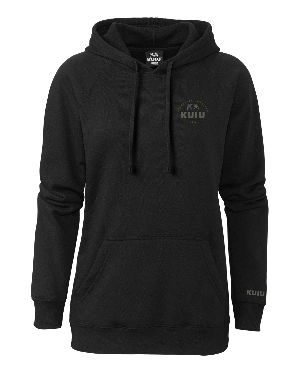 KUIU Women's Stacked Chest Logo Hoodie | Black