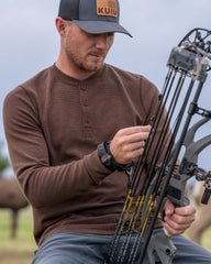 Canyon Waffle Henley | Black Heather