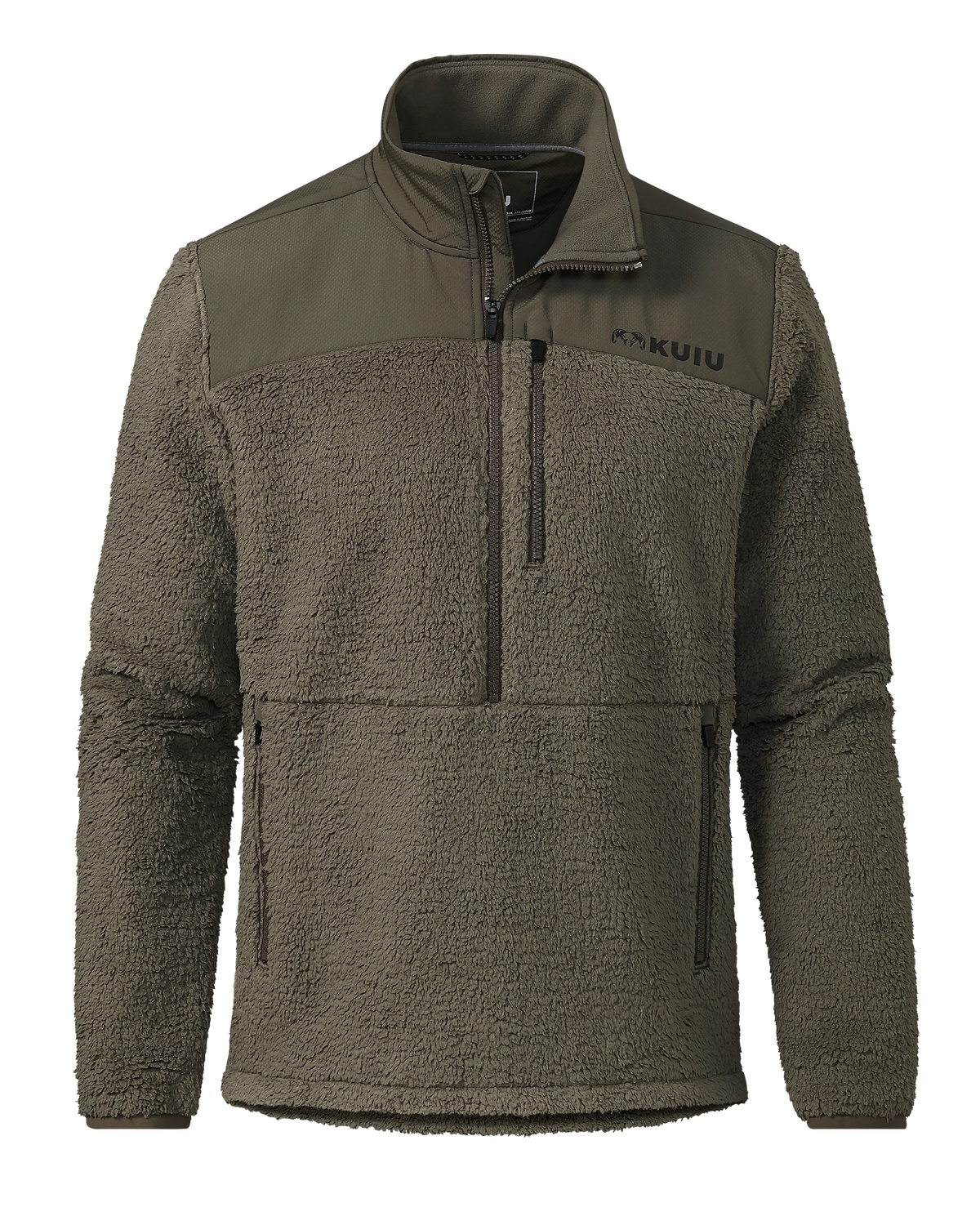 Sherpa Fleece Zip Pullover | Ash