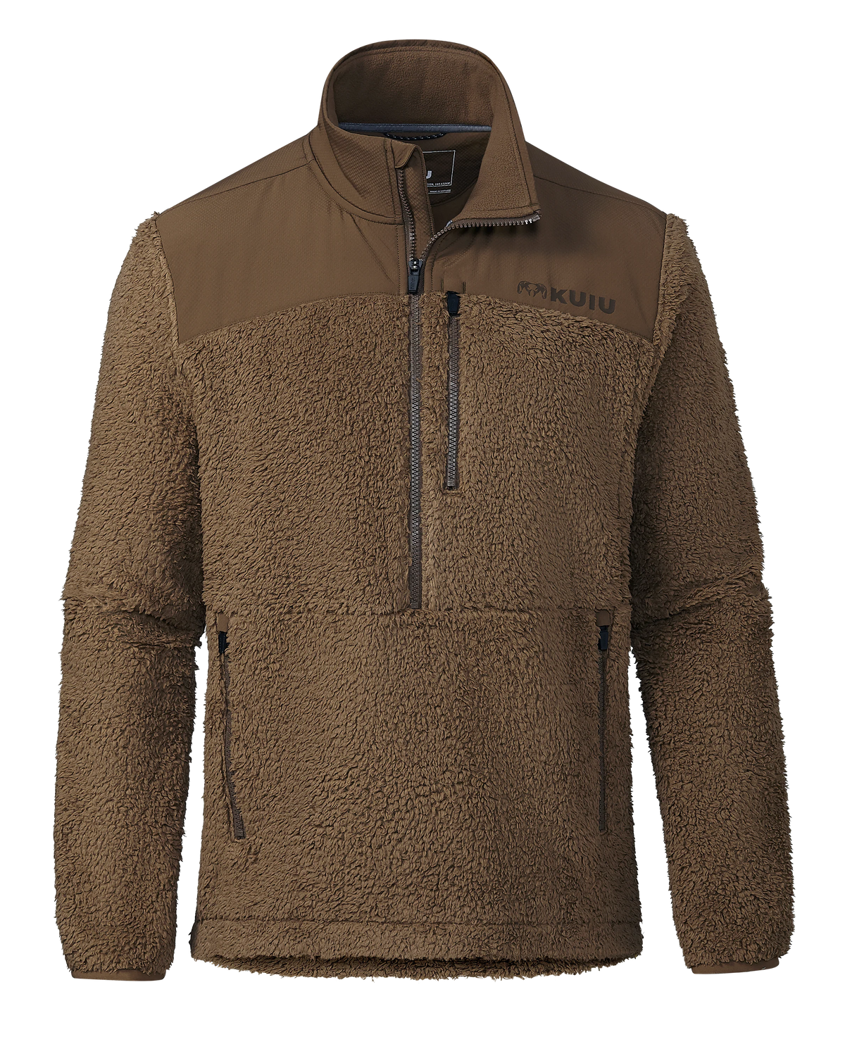 Sherpa Fleece Zip Pullover | Grizzly