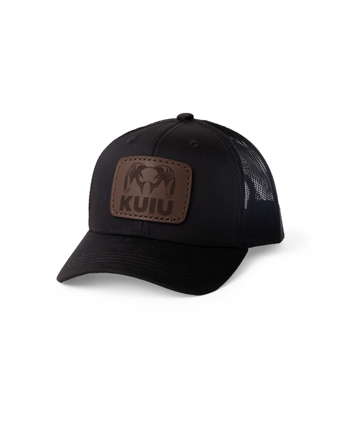 Youth Leather Patch Mesh Back Hat | Black