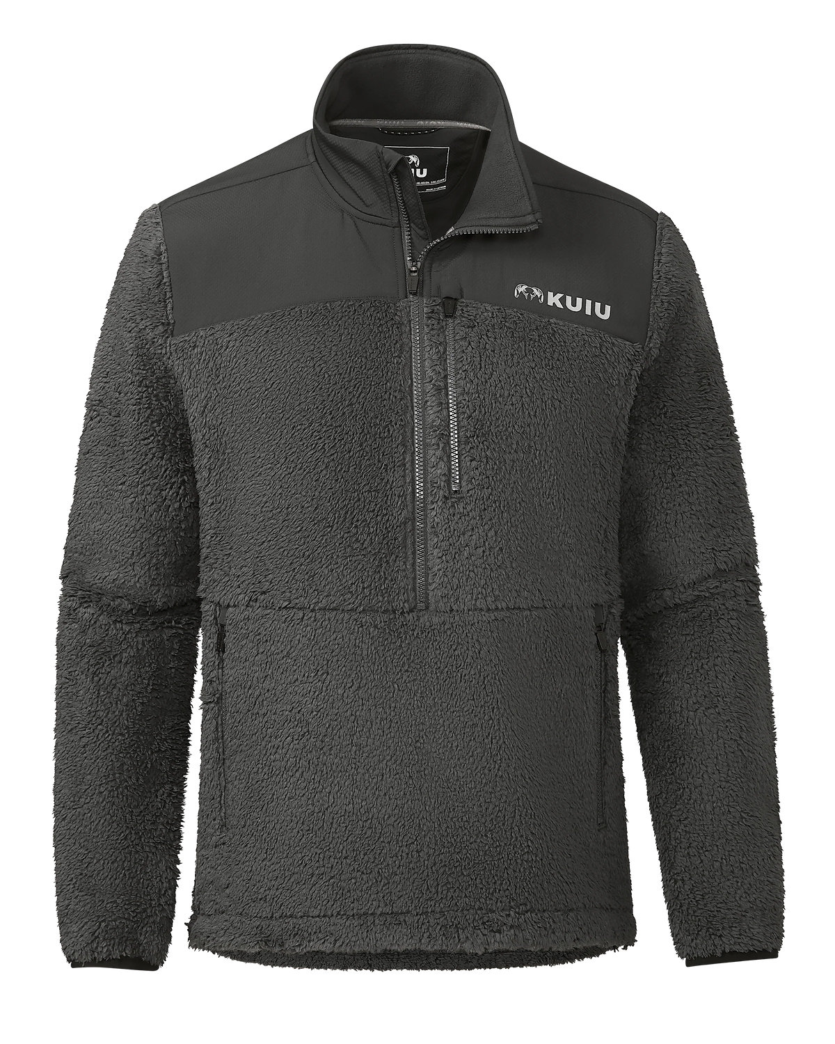 Sherpa Fleece Zip Pullover | Asphalt