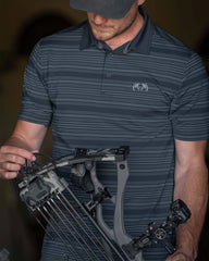 KUIU Performance Polo Stripe | Steel Blue Stripe