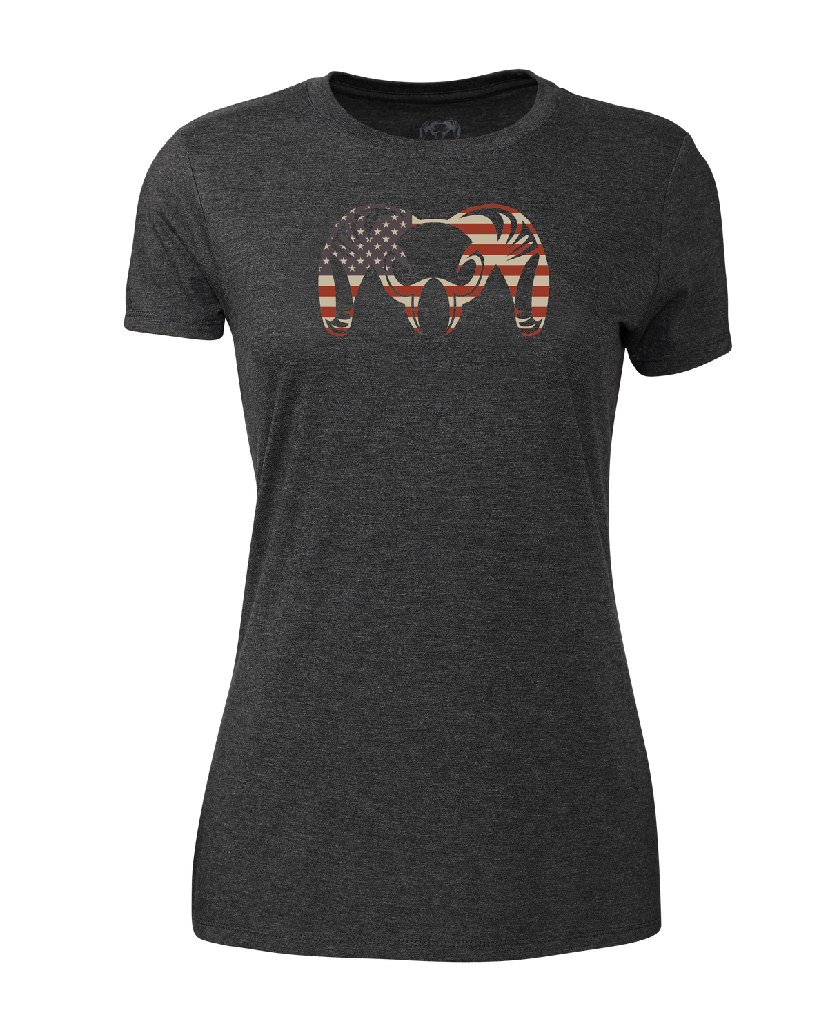 Women's Solid Patriotic Ram T-Shirt | Charcoal
