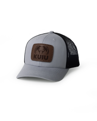 Youth Leather Patch Mesh Back Hat | Heather Grey/Black