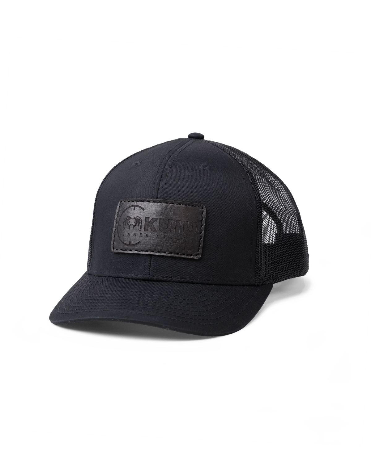 Inner Circle Leather Patch Hat | Black/Black
