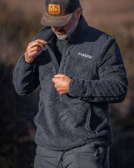 Sherpa Fleece Zip Pullover | Nightfall