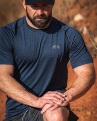 EnduroMesh SS Crew | Midnight Blue Heather