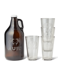 KUIU 64 oz Engraved Growler and Pint Glass Set | Clear